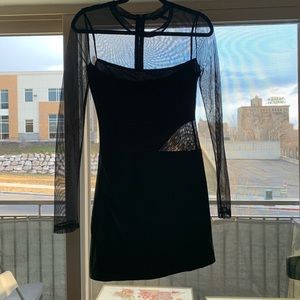 Bcbgmaxazria LBD black mesh minidress XS